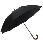 Parapluie droit automatique pour femme - Poignée en bois - Noir