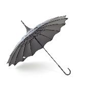 Parapluie long pour femme - Parapluie pagode - Bord festonné Anthracite