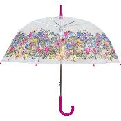 Parapluie transparent cloche - avec bordure fleurs