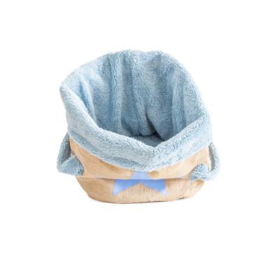 Ferribiella – Panier En Jute Rembourré pour Chiens et Chats – Couchage Cosy et Protecteur – Taille Compacte – 29 x 29 x 38 cm – Bleu Clair