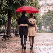 Parapluie pliant carré pour femmes - Grande toile de 102 cm - Résistant au vent - Adapté à 2 personnes - Rouge