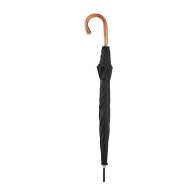 Parapluie long pour homme Bugatti - Fait à la main en Autriche - Large diamètre - Résistant au vent - Ouverture automatique - Manche en bois de châtaignier - Noir