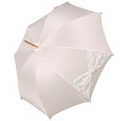 Parapluie de mariage crème - Noeud en dentelle blanche avec perles - Fabriqué à la main en Autriche