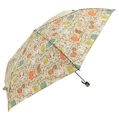 Parapluie pliant - Ouverture manuelle - Résistant au vent - imprimé hiboux