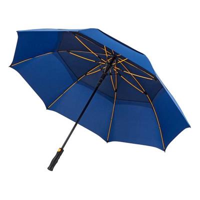 Parapluie de golf homme de haute qualité à ouverture automatique - Résistant au vent - Housse fournie - Bleu à baleines oranges