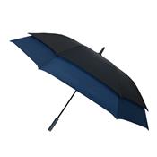 Parapluie long à monture innovante - Poignée droite - Diamètre 128 cm - Résistant au vent - Noir et bleu