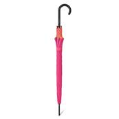 Grand parapluie automatique - Résistant au vent - Avec poignée courbée - Rose fuchsia