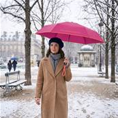Mini parapluie pliant - Ouverture et fermeture automatiques - Poignée à molette - Ultra Léger et Ultra Minuscule - Résistant au vent - Rose fuchsia
