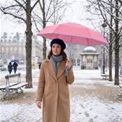 Mini parapluie pliant - Ouverture et fermeture automatiques - Poignée à molette - Ultra Léger et Ultra Minuscule - Résistant au vent - Rose Pastel