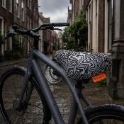Housse de selle de vélo - Style années 70 noir et blanc