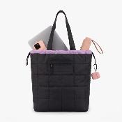 Sac cabas réversible pour femme - Résistant à l'eau - Noir et Rose fondant
