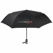 Parapluie pliant unisexe - Ouverture et fermeture automatiques - Résistant au vent - Poignée en bois - Bleu marine