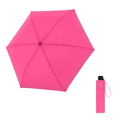 Parapluie pliable réfléchissant pour femmes et hommes - Léger - Rose fluo