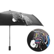 Parapluie mini et léger résistant au vent - Couleurs du Zèbre changeantes avec pluie  - Noir