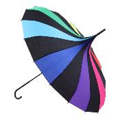 Parapluie Pagode pour Femme - 16 Baleines en Alliage - Diamètre de la toile 110 cm - Style Vintage - Arc en Ciel