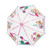 Parapluie transparent cloche pour enfant - Bordure réfléchissante pour une meilleure visibilité la nuit - Parapluie fille - Crème glacée