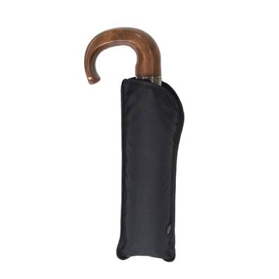 Parapluie pliant et écologique pour femmes et hommes - Ouverture et fermeture automatiques - 8 baleines en fibre de verre - Poignée incurvée - Noir