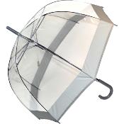 Parapluie long - Cloche transparente - Automatique - argenté
