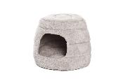 Ferribiella – Terrier Doux pour Chiens et Chats – Couchage Cocon Confortable et Rassurant – Taille Compacte – 43 x 43 x 35 cm – Gris