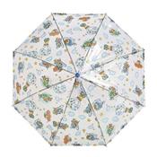 Parapluie transparent enfant avec imprimés hélicoptère et montgolfière - Poignée bleue