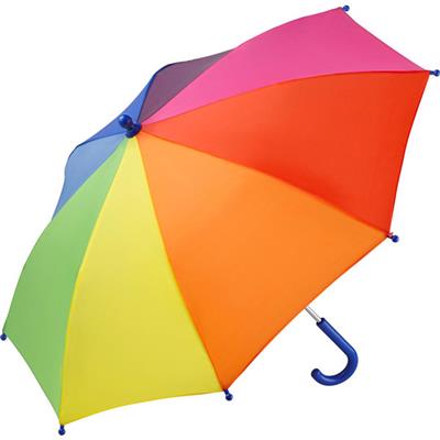 Parapluie Arc-en-ciel Enfant - Baleines avec sécurité enfant - Résistant au vent - Poignée bleue