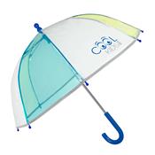 Parapluie enfant cloche transparent bleu et jaune - Bordure rflechissante - Poigne bleue - Parapluie Garon
