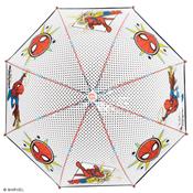 Parapluie cloche transparente pour garçon - Spiderman MARVEL - Parapluie Disney - Résiste au vent - Poignée rouge