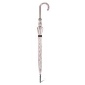 Parapluie PIERRE CARDIN long pour femme - Ouverture automatique - Large 105 cm - Rayures blanches et grises