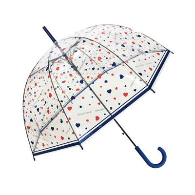 Parapluie cloche transparent femme Smati - Résistant au vent - Ouverture automatique - I love rain