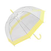 Parapluie droit ouverture automatique - Transparent avec bordure jaune pastel