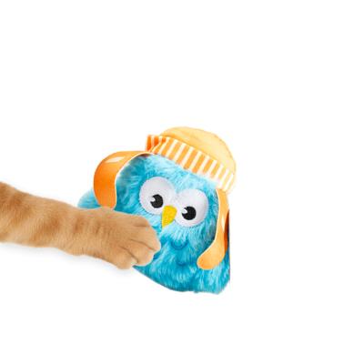 Duvoplus – peluche interactive pour chat, Jouet électronique avec ailes mobiles, Capteur tactile, s'allume/s'éteint automatiquement – 6x10x13cm – Couleur couleurs mélangées
