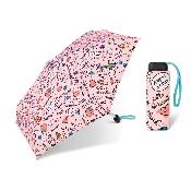 Parapluie plat pliable ultra compact & léger - ultra mini pour femme - Girlie Rose