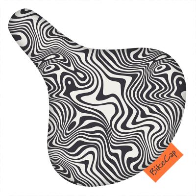Housse de selle de vélo - Style années 70 noir et blanc