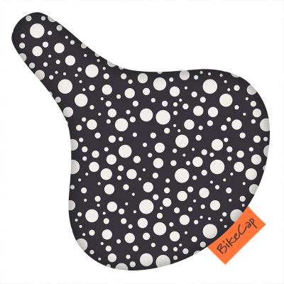 Housse de selle de vélo - Pois noirs et blancs