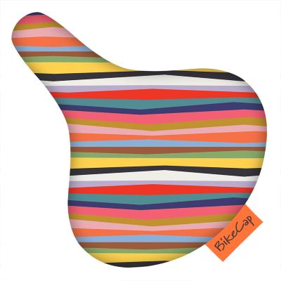 Housse de selle de vélo - Rayures zébrées multicolores