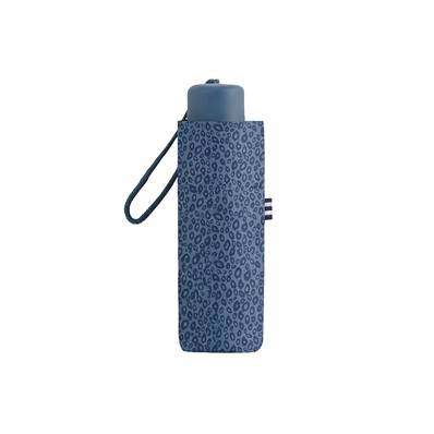 Mini parapluie pliant pour femmes - UVP 50+ Protection - Ultra-léger et compact - Imprimé style léopard - Bleu