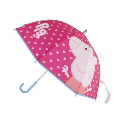Parapluie enfant transparent - Parapluie fille - Poignée bleue - Peppa Pig