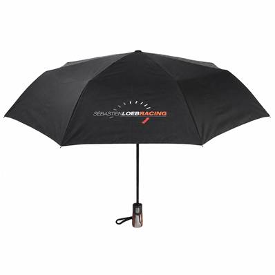Parapluie pliant unisexe - Ouverture et fermeture automatiques - Résistant au vent - Poignée en bois - Bleu marine