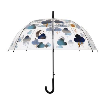 Parapluie transparent cloche - Système d'ouverture automatique - Avec poignée courbée - Résistant aux intempéries