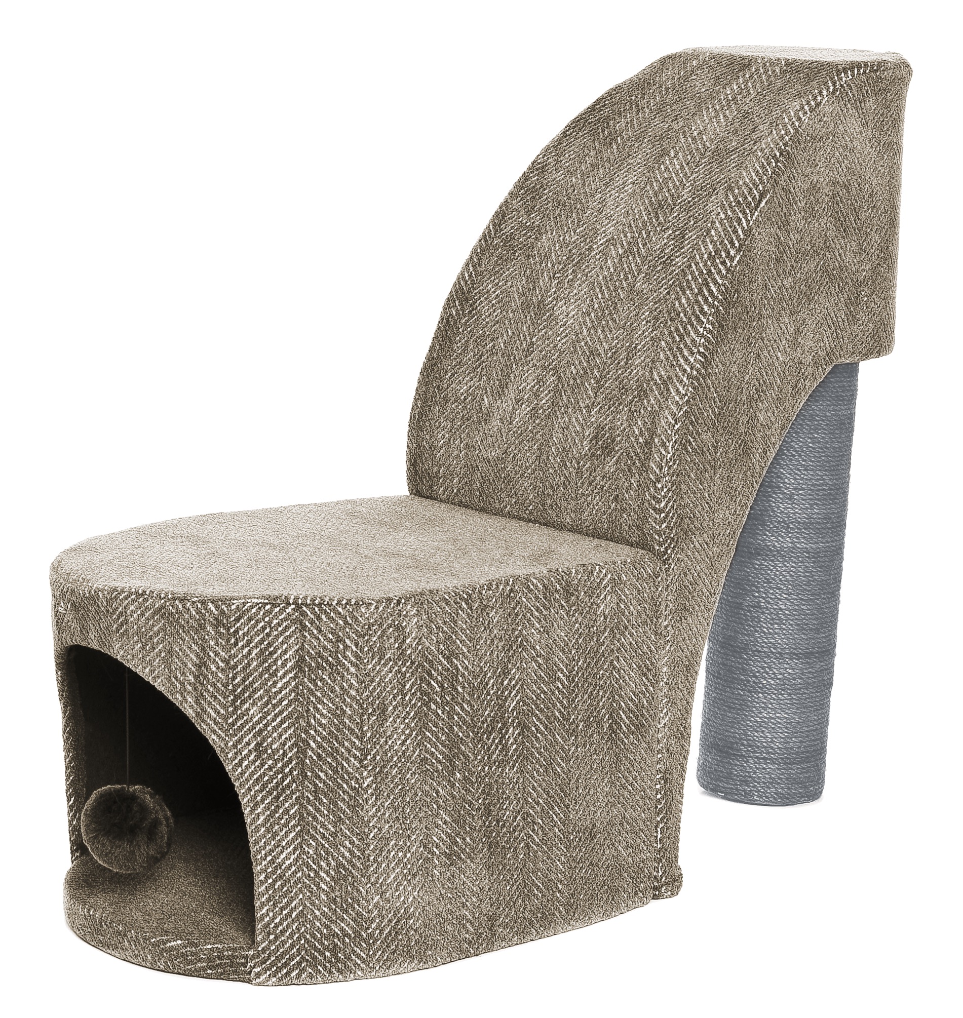 Ferribiella – Grattoir Talon pour Chat Favorisant Griffade et Bien-Être – Taille Unique – 49 x 27 x 56 cm – Naturel