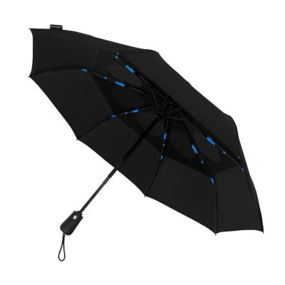 Parapluie pliant automatique et écologique - Grande protection de 100 cm de diamètre - Résistant au vent - Noir