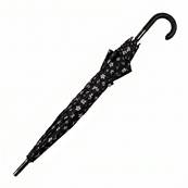 Parapluie Long - Poignée Courbée pour Femme et Homme - 16 baleines en Fibre de Verre - Résistant au vent - Manche en Bois - Charbon