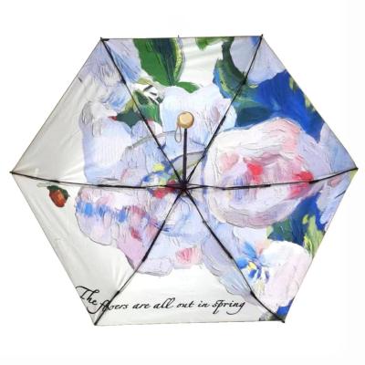 Parapluie UV UPF50+ Léger Et Anti-Vent - Imperméable, Double Couche - Vintage Fleuri Pour Femme - Idéal Voyage - 7