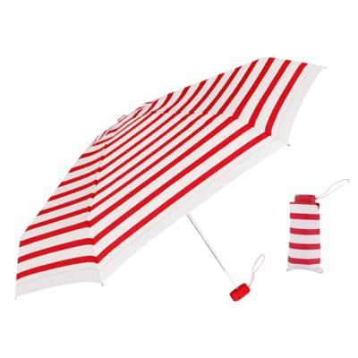 Parapluie pliant femme et très léger - Résistant au vent- Ultra compact - Rayures blanches et rouges