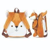 Sac à dos réversible Fanny Fox pour enfants - Peluche amovible - Bretelles réglables et souples - Mini sac de voyage mignon - Taille unique