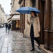 Mini Parapluie Pliant et écologique pour Hommes et Femmes - Ouverture et Fermeture Automatiques - Bleu