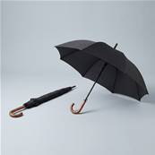 Parapluie golf pour homme - Système d'ouverture automatique - Grande protection de 120 cm - Avec poignée courbée en bois - Noir