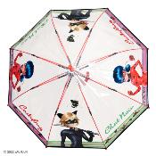Parapluie enfant transparent -  Parapluie fille - Poignée rouge - Ladybug