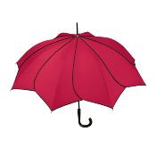 Parapluie droit pour femme PIERRE CARDIN - Ouverture automatique - Rouge avec liseret noir