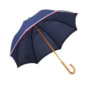 Parapluie Le "Made in France" -  Solide et Résistant au vent - Bleu marine evec un galon tricolore